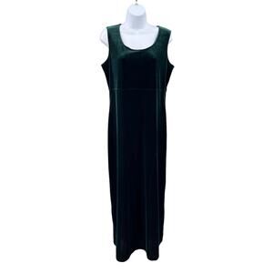 Rabbit Rabbit Rabbit Designs 90s VTG Green Velvet Formal Maxi Dress Womens 12
